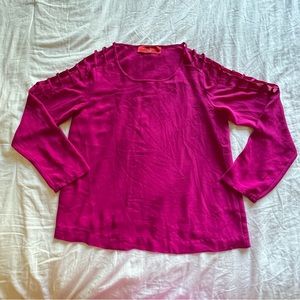 Akira Chicago Red Label Womens Magenta Lightweight Blouse Top Size M